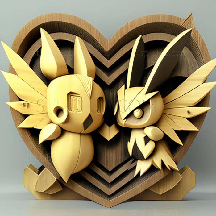 3D model The Club Battle Hearts of Fury Emolga Versus Sawk Clima (STL)